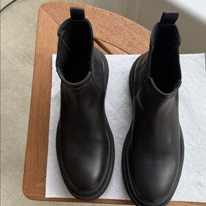 NEW NBW BRUNELLO CUCINELLI Brown leather Monili-Detail Chelsea Boots Sz 38